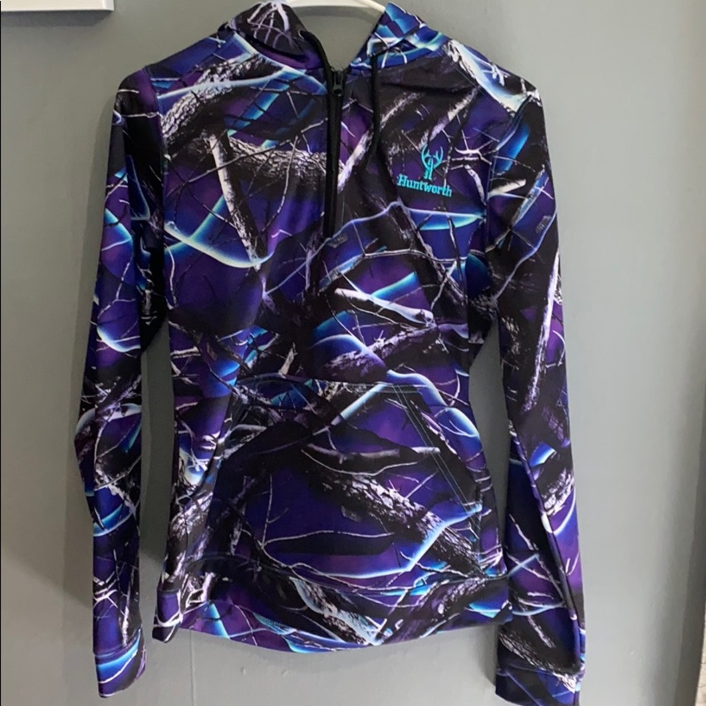 Purple Camo Huntworth Quarter ZIP Hoodie